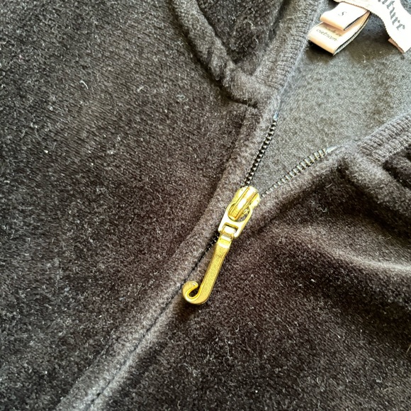 juicy couture black velour zip up jacket - Picture 3 of 3